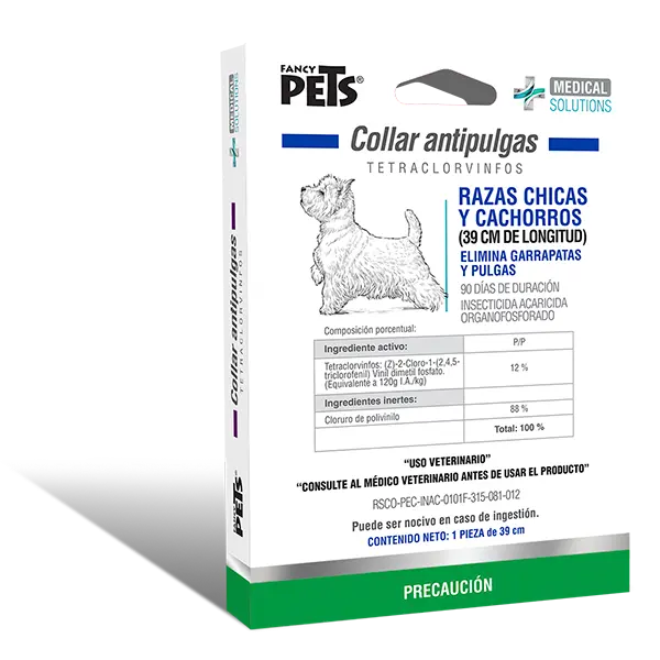 MS COLLAR ANTIPULGAS P/RAZAS CHICAS Y CACHORROS (39 CM)