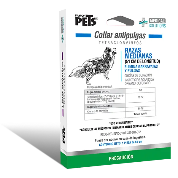 MS COLLAR ANTIPULGAS P/RAZAS MEDIANAS (51 CM)