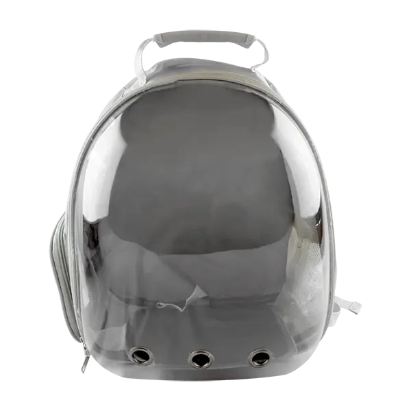 MOCHILA TRANSPARENTE P/MASCOTAS GRIS