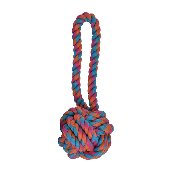 JUGUETE BOLA DE HILO MULTICOLOR C/JALADERA PAL THREAD