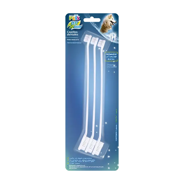 SET DE CEPILLOS DENTALES P/MASCOTA - 3PZ