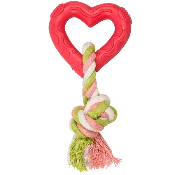 JUGUETE DE CAUCHO CORAZON C/CUERDA