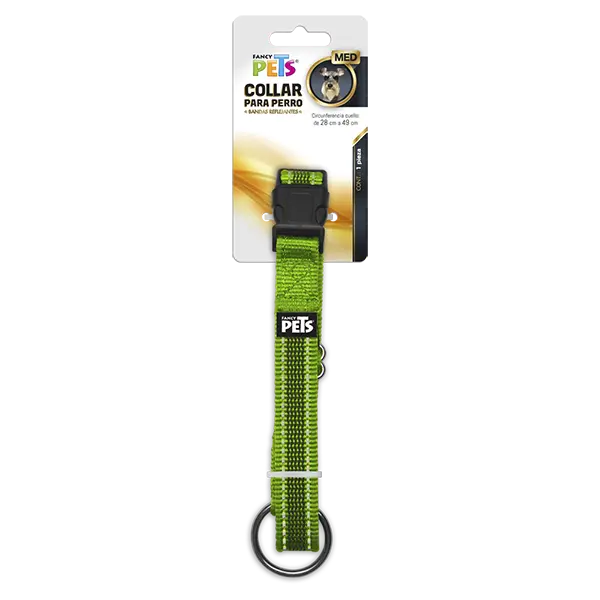 COLLAR MED C/ULTRA GRIP Y BANDAS REFLEJANTES VERDE