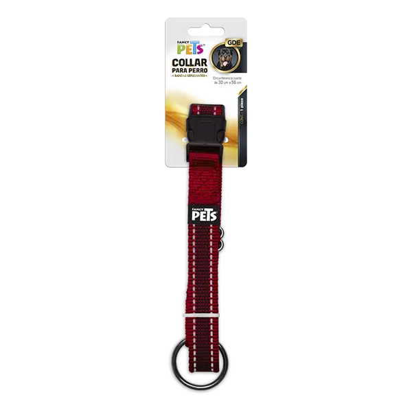 COLLAR GDE C/ULTRA GRIP Y BANDAS REFLEJANTES ROJO