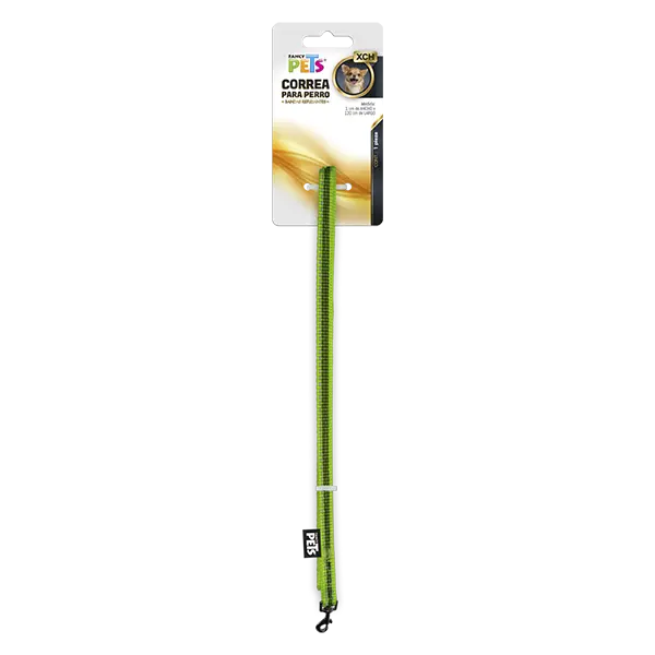 CORREA XCH C/ULTRA GRIP Y BANDAS REFLEJANTES VERDE