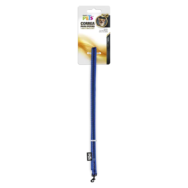 CORREA XCH C/ULTRA GRIP Y BANDAS REFLEJANTES AZUL