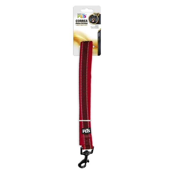 CORREA GDE C/ULTRA GRIP Y BANDAS REFLEJANTES ROJO
