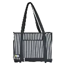BOLSA DE MANO DE TELA RAYADA AZUL