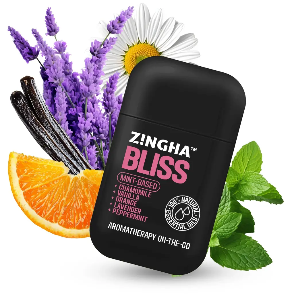 Z!NGHA BLISS Vibras Positivas. Inhalador Nasal Doble para el Camino. 100% Aceites Escencias Naturales y una base de Menta