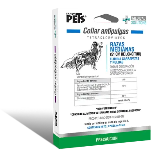 [FL3603] MS COLLAR ANTIPULGAS P/RAZAS MEDIANAS (51 CM)