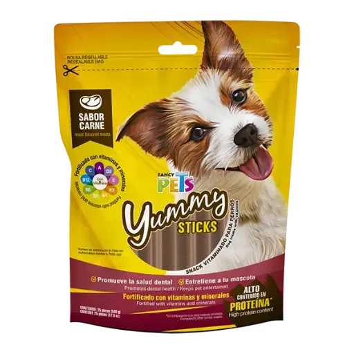 [FL4504] YUMMY STICKS CARNE 25 PZ - 500G