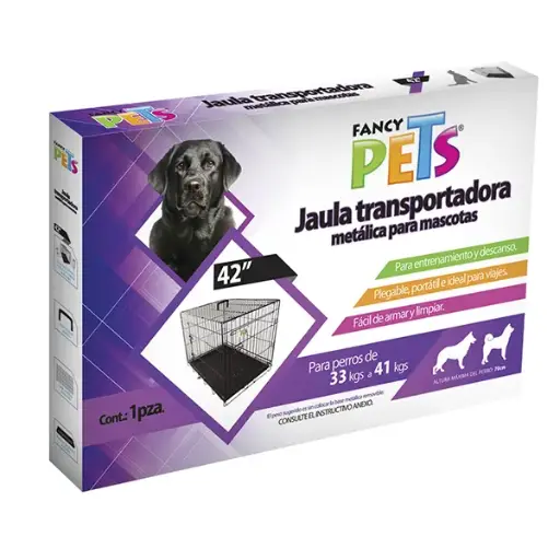 [FL8294] JAULA METALICA PLEGABLE 42 IN (1 M) - 2 PUERTAS