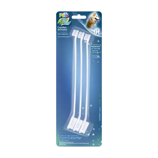 [FL8354] SET DE CEPILLOS DENTALES P/MASCOTA - 3PZ