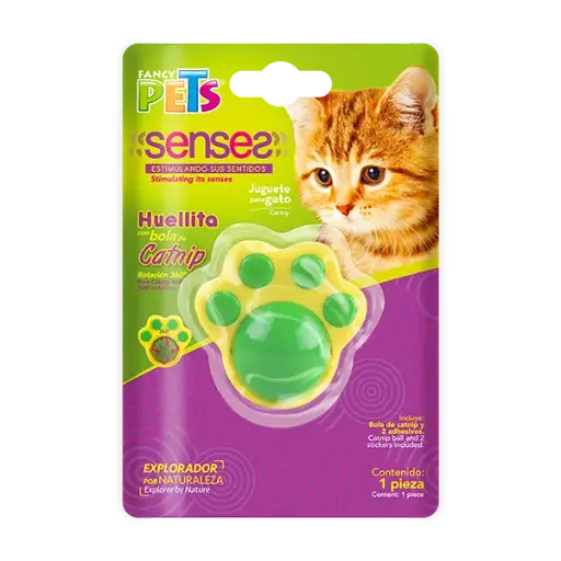 [FL8497] JUGUETE HUELLA C/BOLA DE CATNIP P/ GATO PLAY
