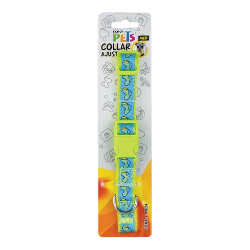 [FL8707] COLLAR MED DE NYLON C/LISTON BORDADO