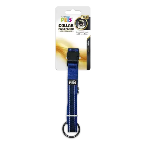 [FL8720] COLLAR CH C/ULTRA GRIP Y BANDAS REFLEJANTES AZUL