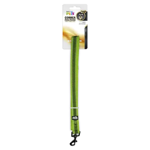 [FL8734] CORREA MED C/ULTRA GRIP Y BANDAS REFLEJANTES VERDE