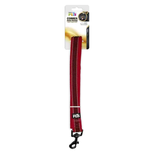 [FL8739] CORREA GDE C/ULTRA GRIP Y BANDAS REFLEJANTES ROJO