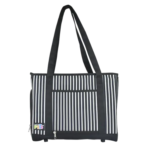 [FL8838] BOLSA DE MANO DE TELA RAYADA AZUL