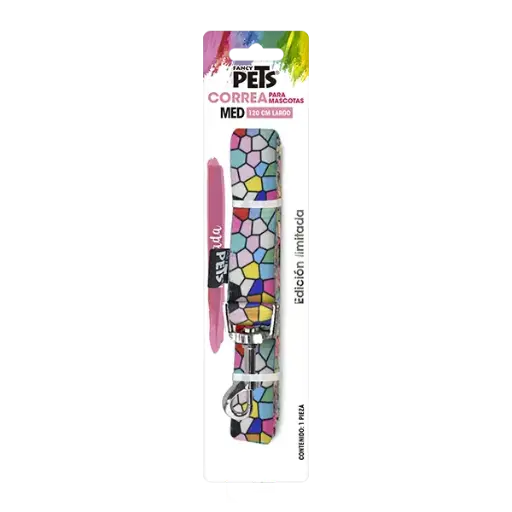 [FL9524] CORREA MED GEO GLASS P/PERRO GALERIA