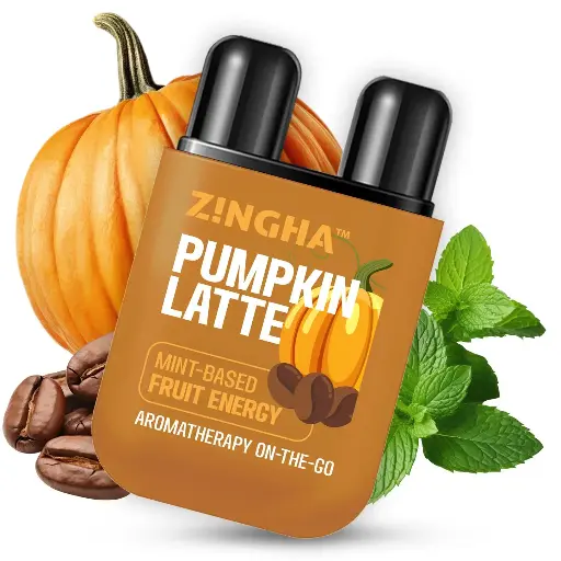 [ZNG-DBL-PMKNLTT-2ML] Z!NGHA PUMPKIN LATTE. | Inhalador Nasal Doble - Relajación Aromática Instantánea | Café con leche Suave & Bienestar Portátil