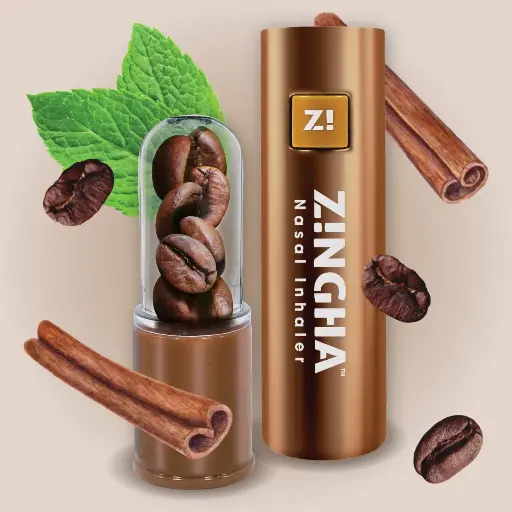 [ZNGH-SNGL-CNNMNT-1PK-5G] Z!NGHA Inhalador Nasal Premium Cool Beans Cinnamon Mint – Aromaterapia Refrescante con Menta y Canela – Alivio Instantáneo