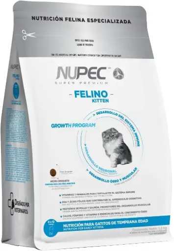 [NFK00NT1.5] Nupec Felino KITTEN | Croquetas Premium | 1.5 kg | Zenludable
